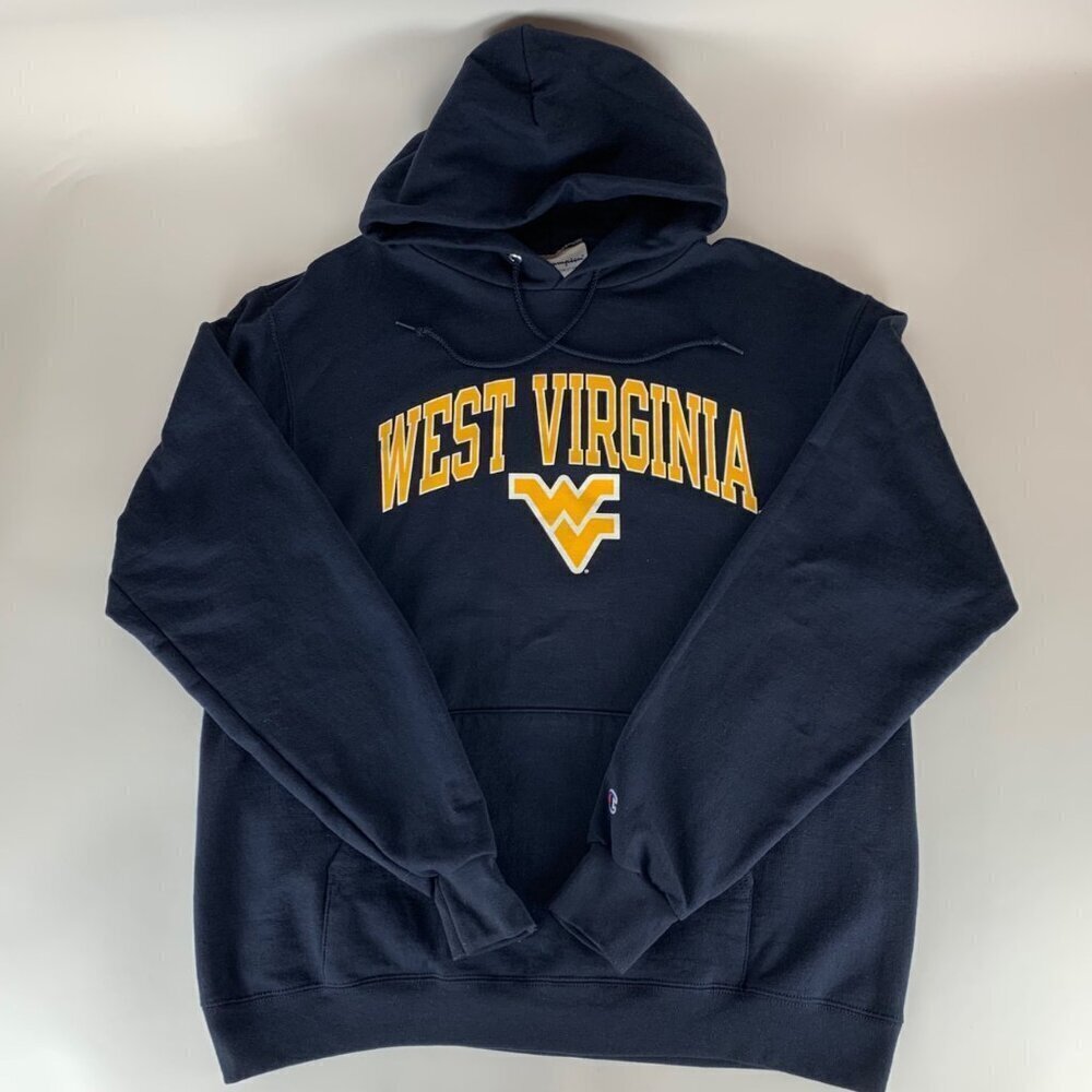 West Virginia Mountaineers NCAA Navy Blue Champion Pullover Hoodie Mens Large